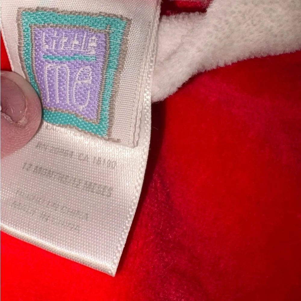 Little Me One Piece Santa Suit Romper 12 Month Velour With‎ Belt NWT!